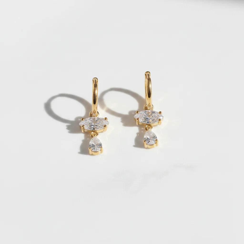 Elara Drop Hoop Earrings