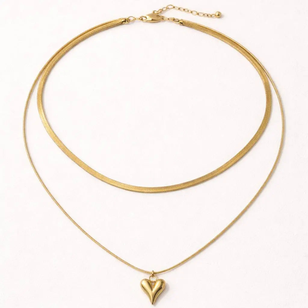 Veloura Layered Heart Necklace