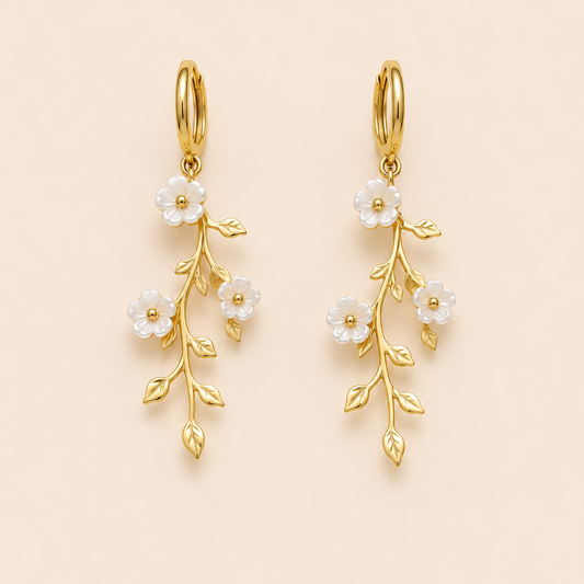 Ivory Blossom Drop Earrings