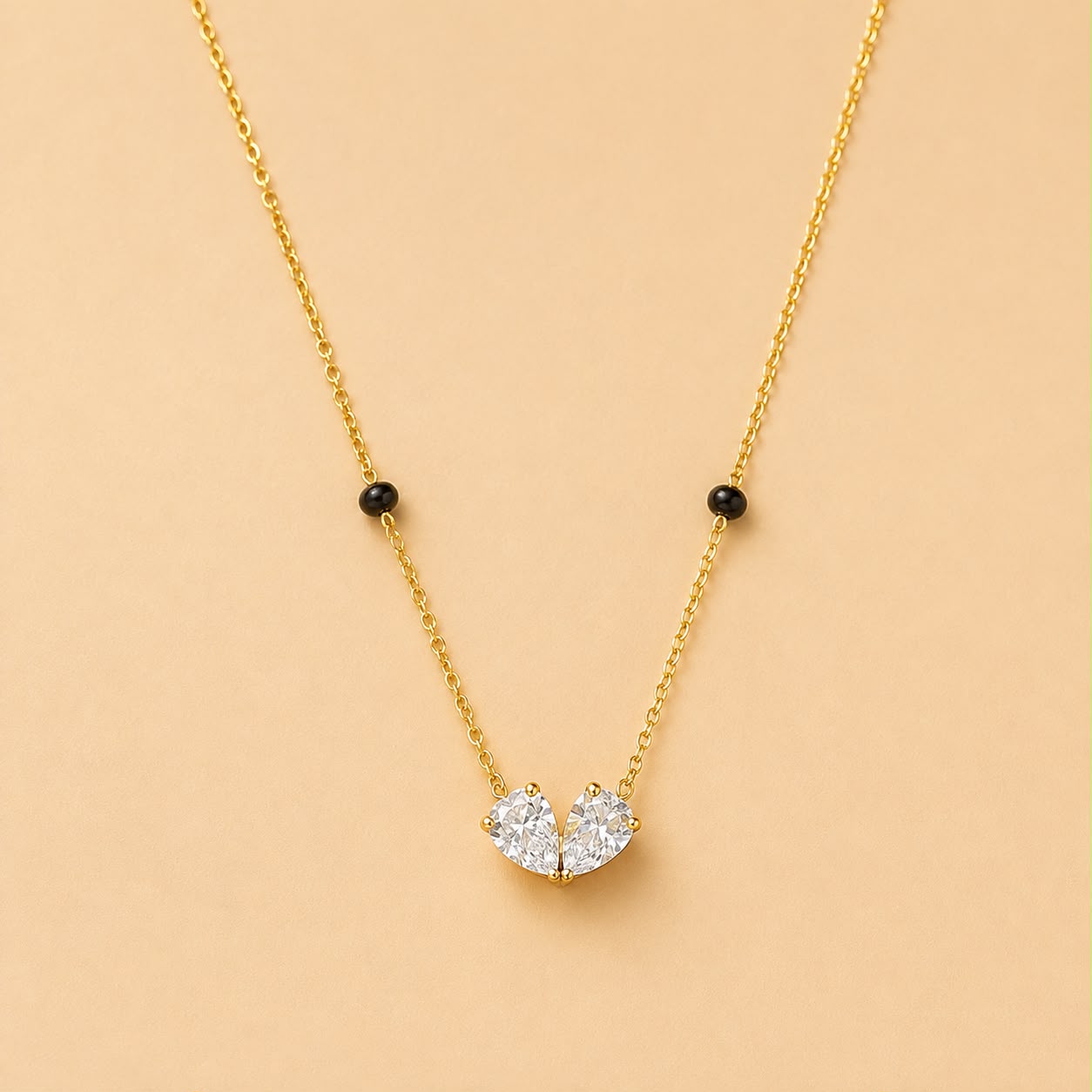 Twin Heart Mangalsutra Necklace