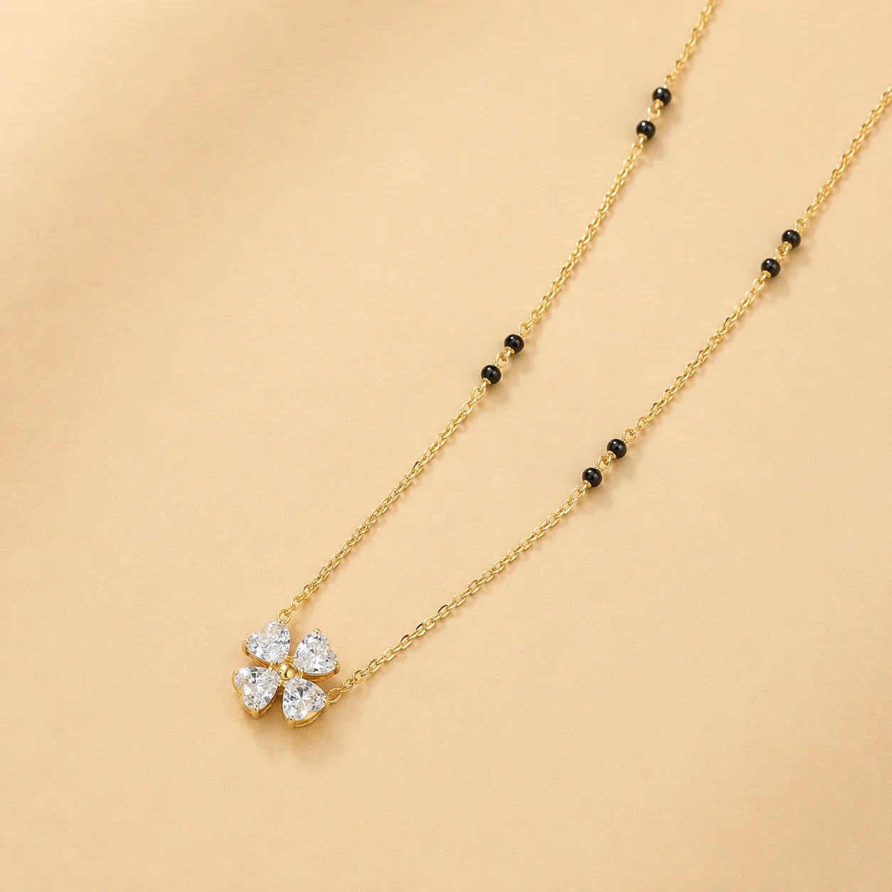 Astera Clover Mangalsutra Necklace - Zenee-Necklaces