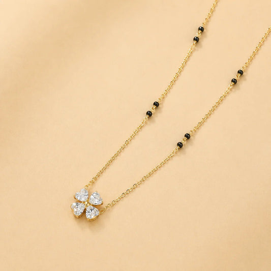 Astera Clover Mangalsutra Necklace - Zenee-Necklaces