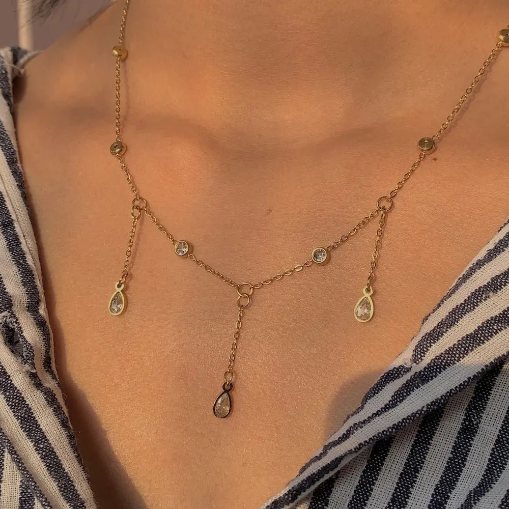 Celeste Drop Charm Necklace - Zenee - Necklaces