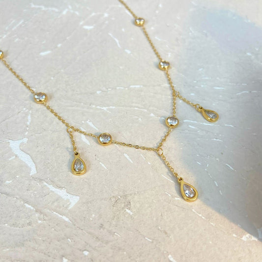Celeste Drop Charm Necklace - Zenee - Necklaces