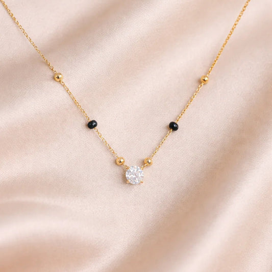 Celeste Solitaire Mangalsutra Necklace - Zenee-Necklaces