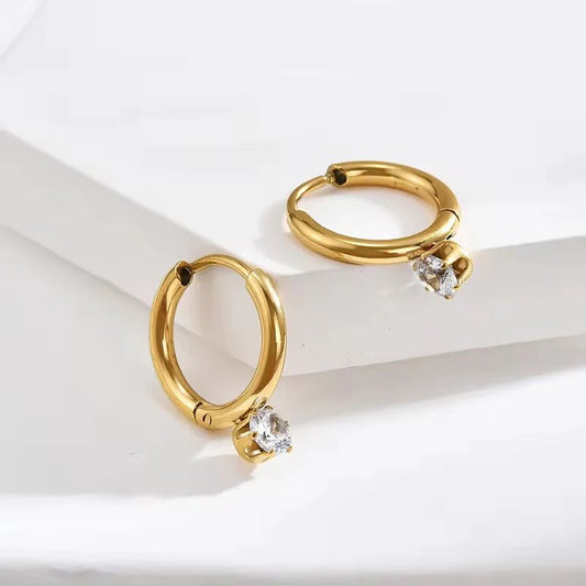 Celestia Charm Hoop Earrings - Zenee-Earrings