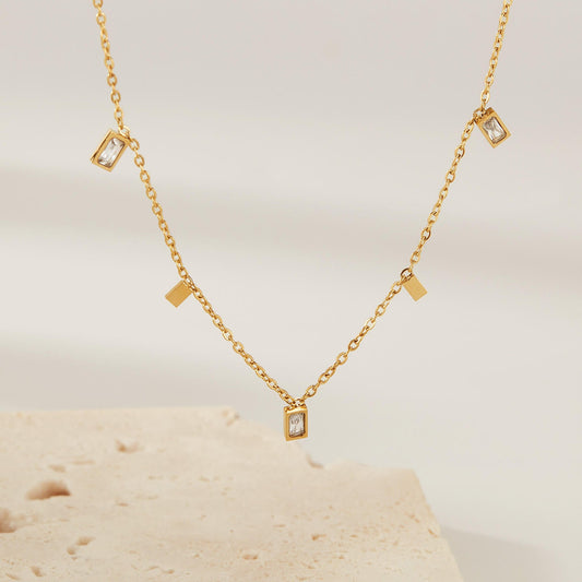 Celestia Crystal Station Necklace - Zenee - Necklaces