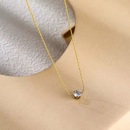 Celestia Solitaire Necklace - Zenee-Necklaces