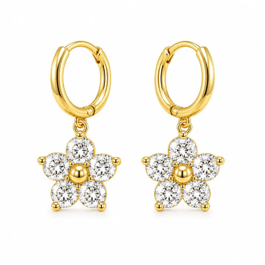 Daisy Gleam Hoop Earrings - Zenee-Earrings