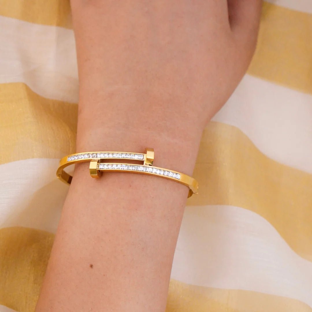 Linea Crystal Bangle - Zenee - Bracelets