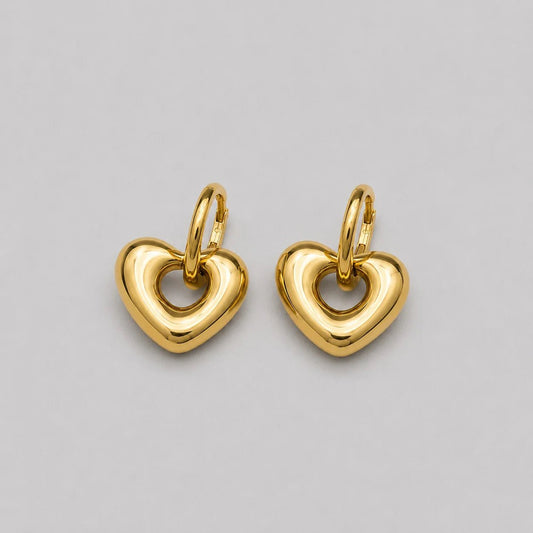 Luna Heart Hoop Earrings - Zenee-Earrings