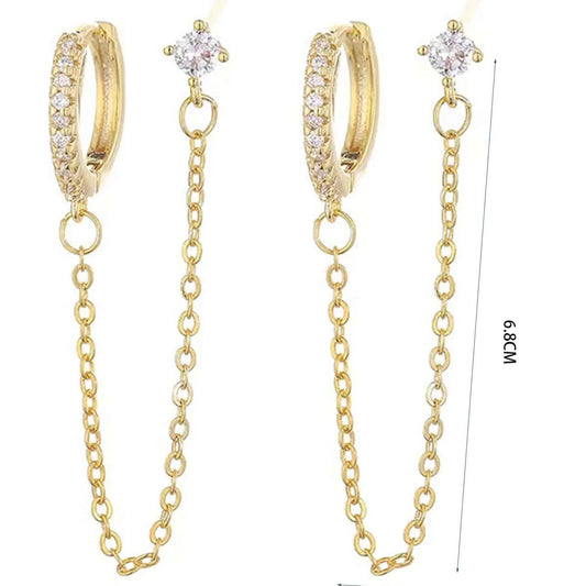 Luna Link Chain Earrings - Zenee - Earrings