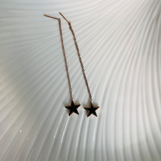 Hanging Black Star Earring