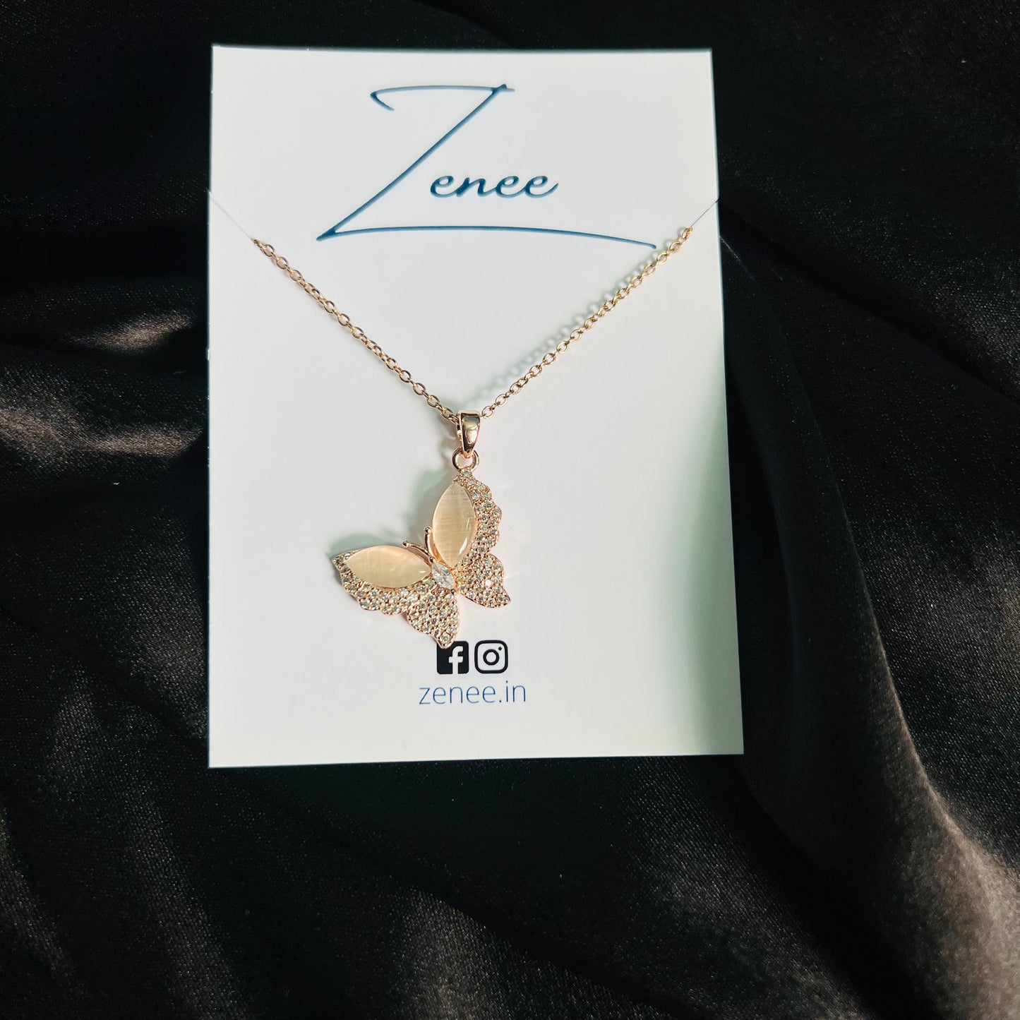 Hanging Butterfly With Crystal Necklace