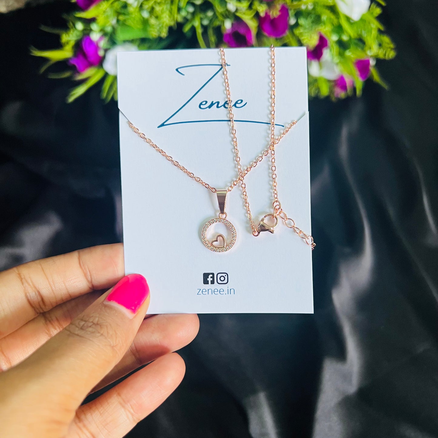 Heart In Circle Pendant Necklace