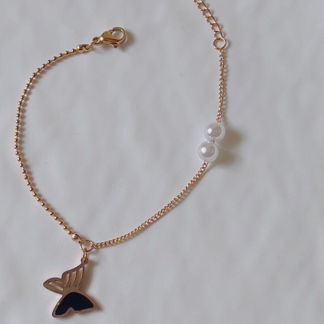 Aniq Butterfly Pearl Bracelet - Zenee.in-Bracelets