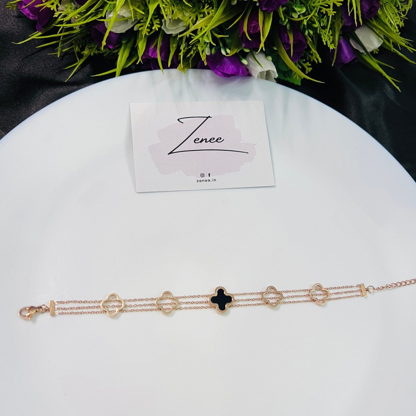 Black Clover Bracelet - Zenee.in-Bracelets