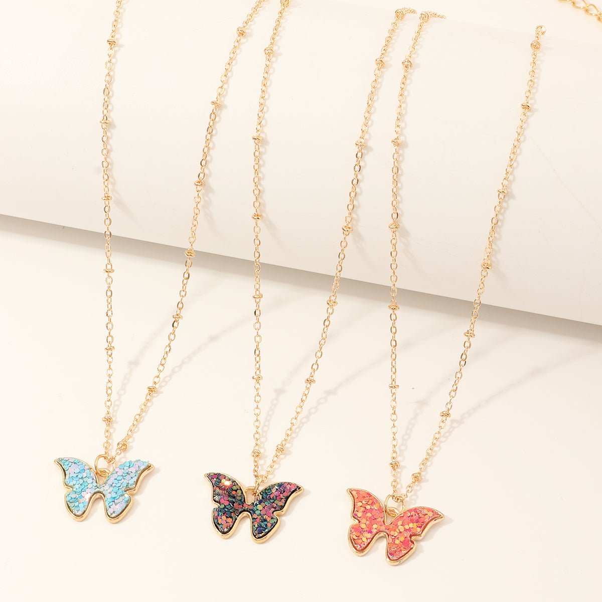 Glitter butterfly store necklace