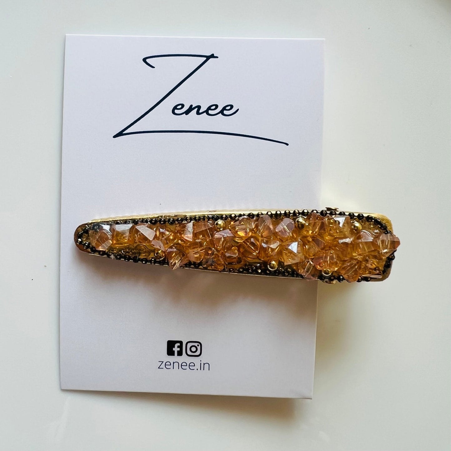 Golden Druzy Hair Clip - Zenee.in-Hair Accessories
