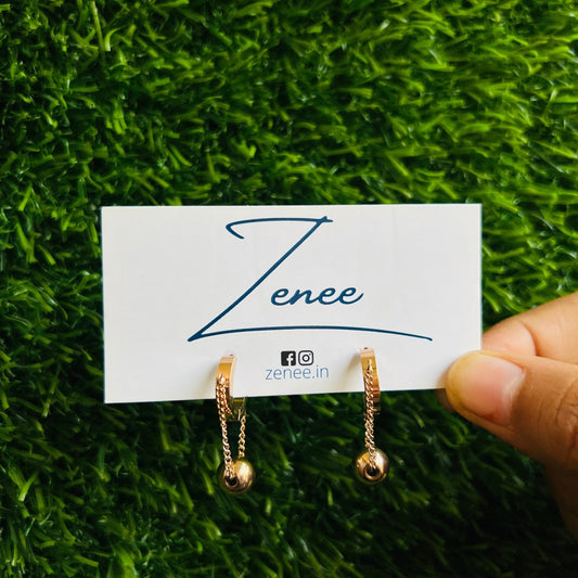 Halo with Gold Drop Earrings - Zenee.in-Earrings