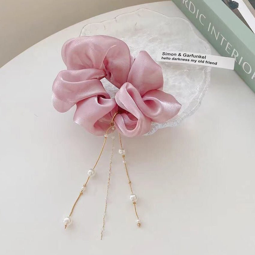 Pearl Tassel Scrunchies - Zenee.in-Hair Accessories