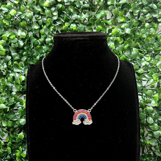 Silver Rainbow Necklace - Zenee.in-Necklaces