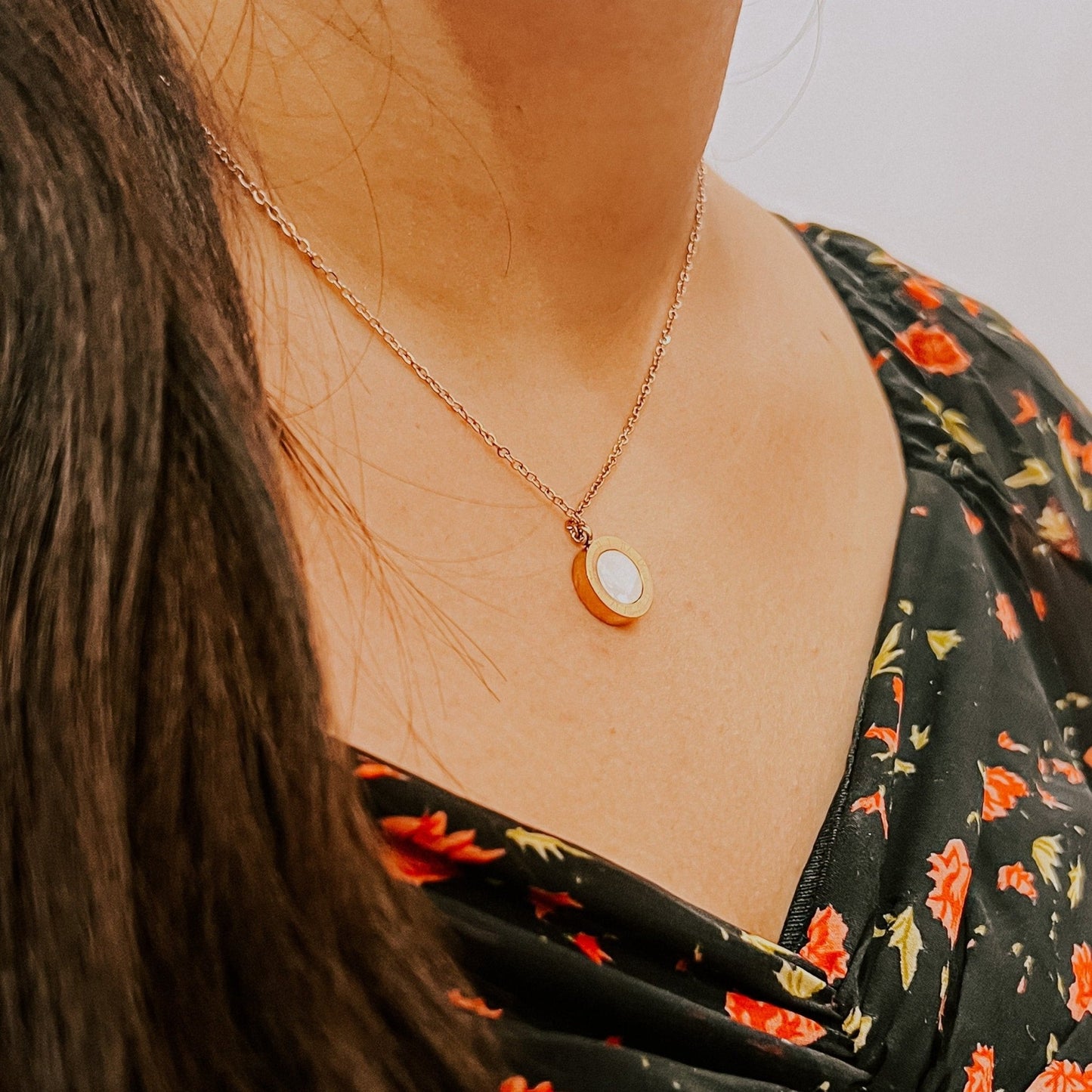 White And Black Roman Pendant Necklace - Zenee.in-Necklaces