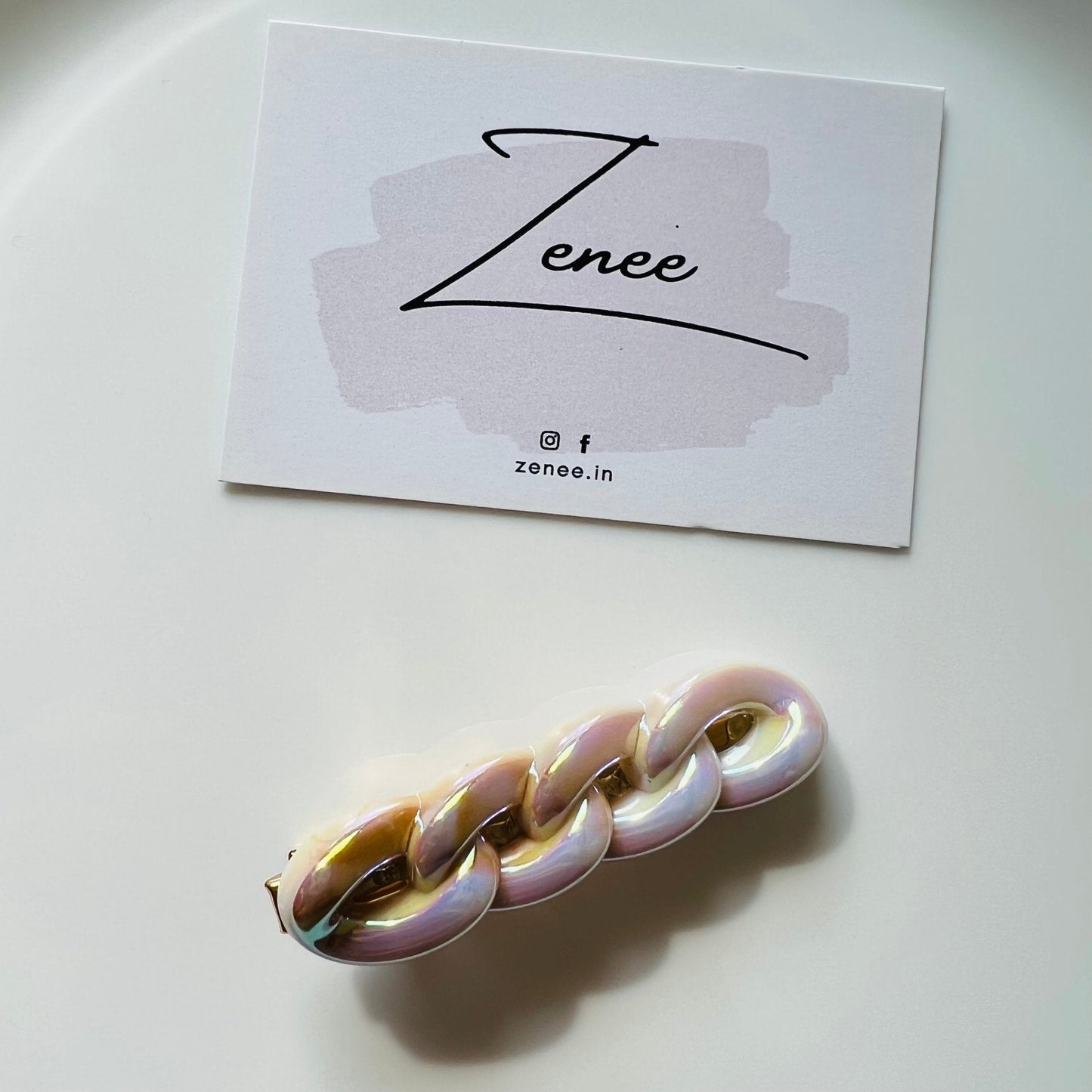 White Glossy Color Hair Clip - Zenee.in-Hair Accessories