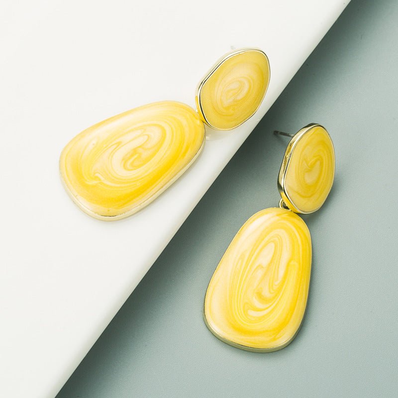 Yellow Acrylic Acetate Drop Earrings - Zenee.in-Earrings