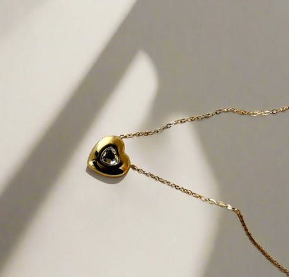 Amora Crystal Heart Pendant Necklace