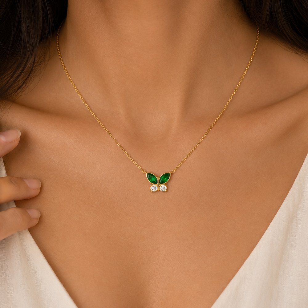 Emerald Flutter Necklace