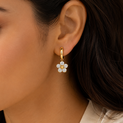 Daisy Gleam Hoop Earrings