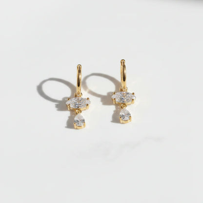 Elara Drop Hoop Earrings
