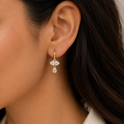 Elara Drop Hoop Earrings