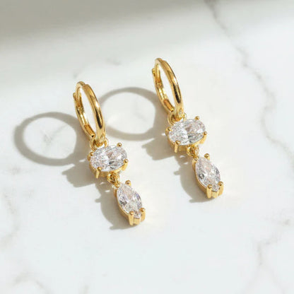 Elara Drop Hoop Earrings