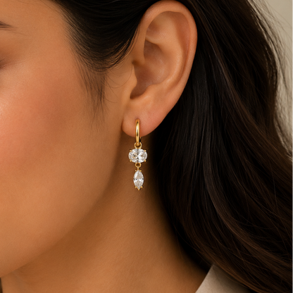Elara Drop Hoop Earrings