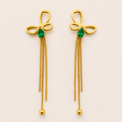 Emerald Whisper Tassel Earrings