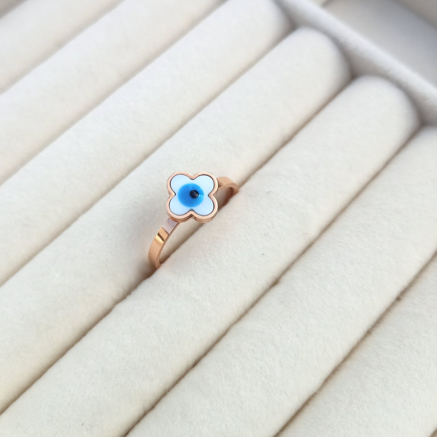 Arzoo Clover Evil Eye Ring