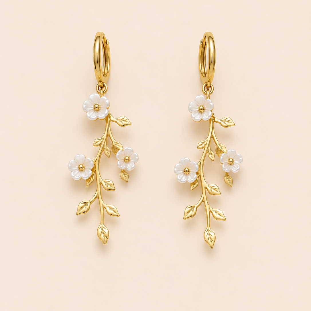 Ivory Blossom Drop Earrings