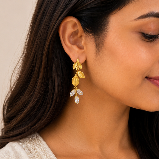 Aurielle Leaf Drop Earrings