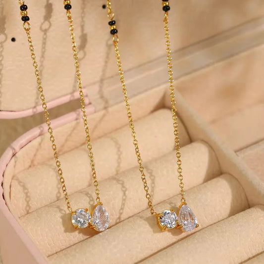 Aadhya Dual Stone Mangalsutra - Zenee-Necklaces