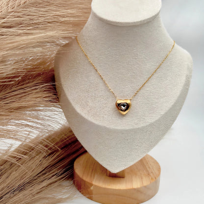 Amora Crystal Heart Pendant Necklace - Zenee - Necklaces