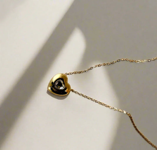 Amora Crystal Heart Pendant Necklace - Zenee - Necklaces