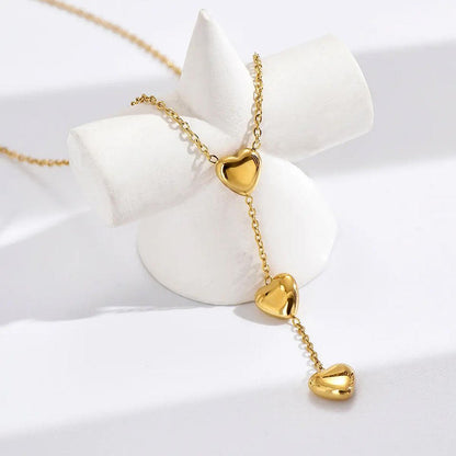 Amora Drop Heart Necklace - Zenee - Necklaces