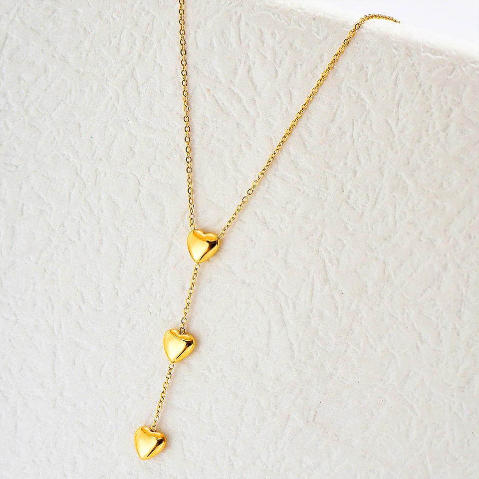 Amora Drop Heart Necklace - Zenee - Necklaces