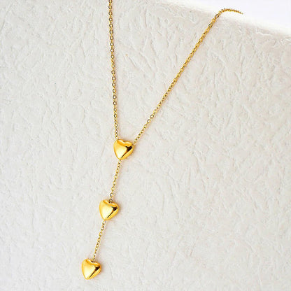 Amora Drop Heart Necklace - Zenee - Necklaces