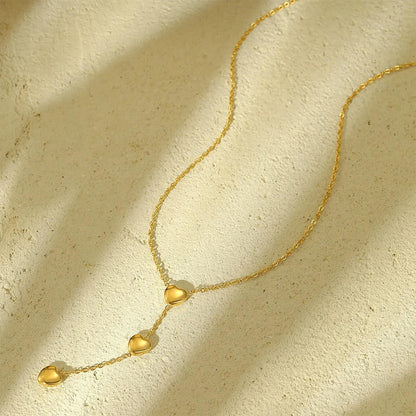Amora Drop Heart Necklace - Zenee - Necklaces