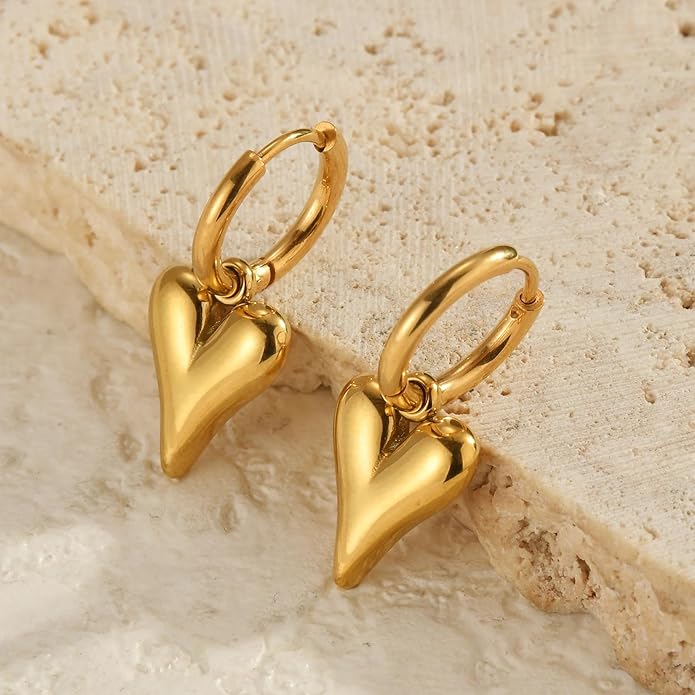 Amora Heart Hoops - Zenee - Earrings