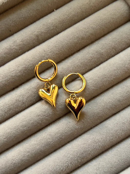 Amora Heart Hoops - Zenee - Earrings
