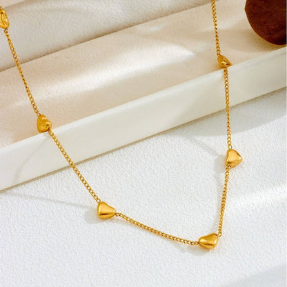 Amora Heart Station Necklace - Zenee - Necklaces